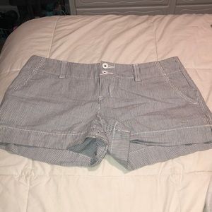 Blue & White Striped Shorts